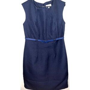 New! Shelby & Palmer Womens Navy Sleeveless Sheath Dress With Belt Size 12